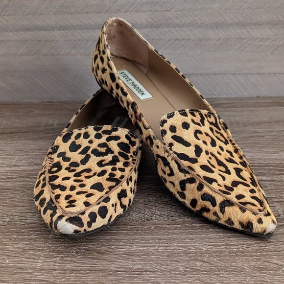 Steve Madden Shoes - Steve Madden Calf Hair Leopard Print Pointed Toe Loafers Flats Size 10M